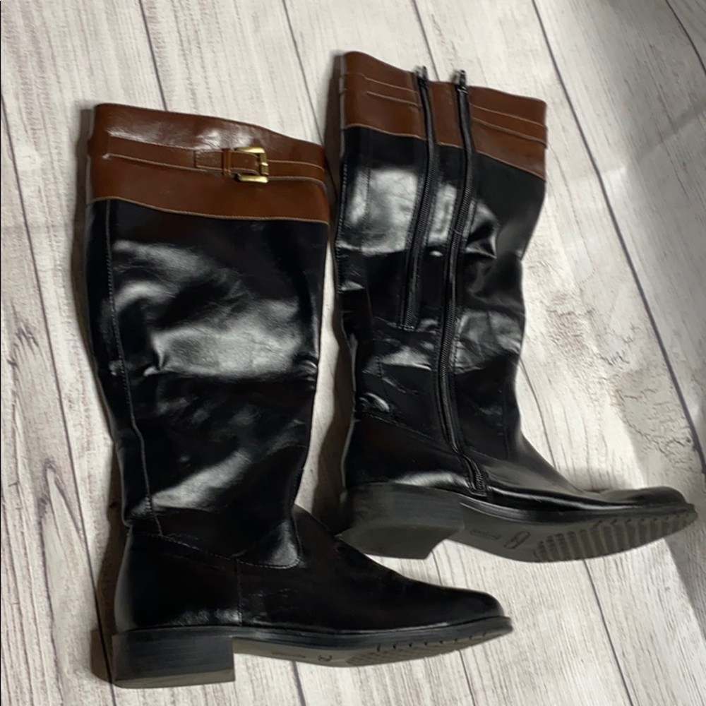 Aerosoles brown black “high ride” ridding boot